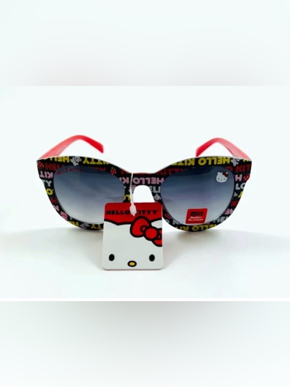 Hello Kitty junior/adult  Sunglasses - Black Frame with Pink and Red Accents